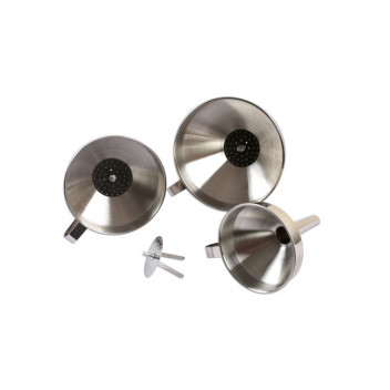 LASER Stainless Steel Funnel Set 3 pc Metal
