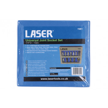 LASER Universal Joint Socket Set 1/4D 12pc"