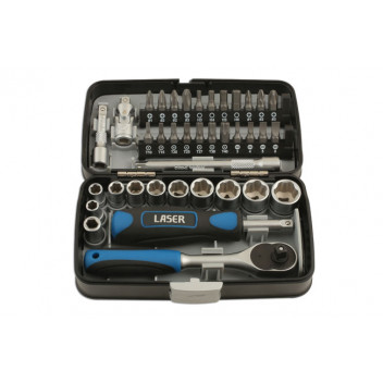 LASER Socket & Bit Set 1/4D 38pc"
