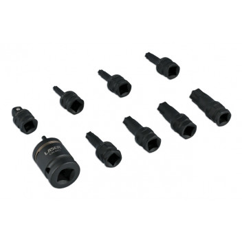 LASER Dual Drive Star* Impact Bit Socket Set 9pc