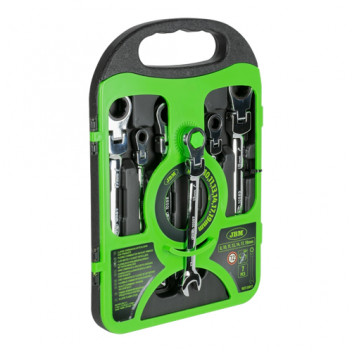 Set Of 7 Flexible Head Ratcheting Combination Spanners