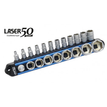 LASER LocSoc Socket Set 1/4D & 3/8"D - 21pc - 50th Annivers"