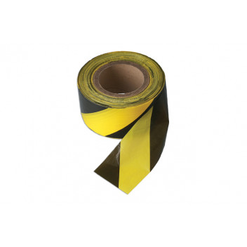 CONNECT Black & Yellow Barrier Tape 75mm x 500m Non Adhesive