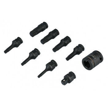 LASER Dual Drive Star* Impact Bit Socket Set 9pc