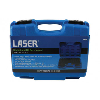 LASER SOCKET AND BIT SET IMPACT 3/4D & 1D