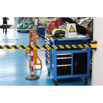 LASER Wall Mounted Magnetic Retractable Barrier 3m x48mm