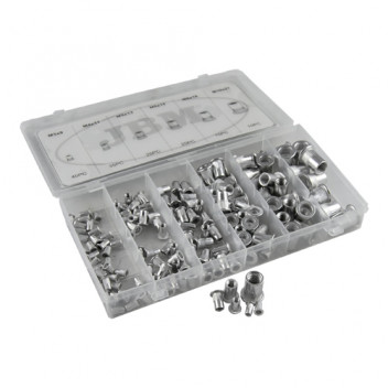 ALUMINIUM KNURLED RIVET NUT ASSORTMENT 150PCS