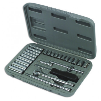 LASER Socket Set MM 1/4D 25pc ToolBase"