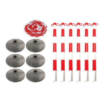 LASER Set of 6 Posts & Bases with Chain