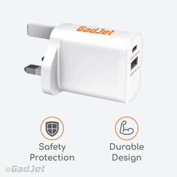 Gadjet Plug Type C & USB Wall Charger