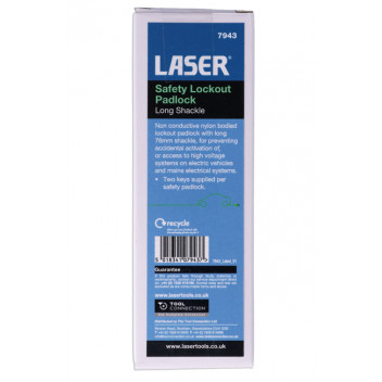 LASER Long Shackle Safety Lockout Padlock