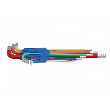 LASER Colour Coded Hex Key Set - Ball End 9pc