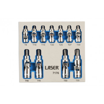 LASER Star Bit Set - Tamperproof/Universal Joint  11pc