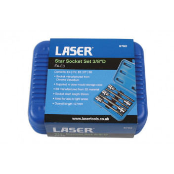 LASER Star Socket Set E4-E8 3/8D"