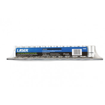 LASER Bi-Hex Standard Socket Set 1/4D 13pc"