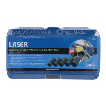 LASER Double Ended Wheel Nut Socket Set 7pc