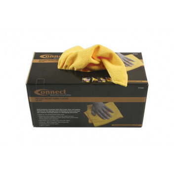 CONNECT Microfibre Yellow Cloths in Dispenser box