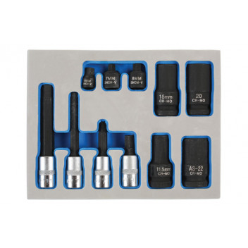 LASER German Vehicle Brake Caliper Socket & Bit Set 11pc