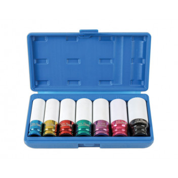 LASER Alloy Wheel Nut Socket Set 7pc 1/2D"