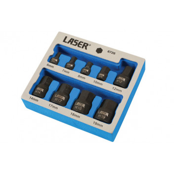 LASER Low Profile Hex Socket Bit Set 9pc
