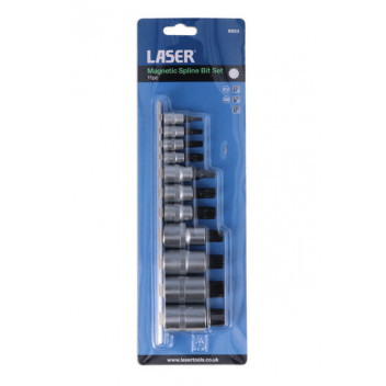 LASER Magnetic Spline Bit Set 11pc