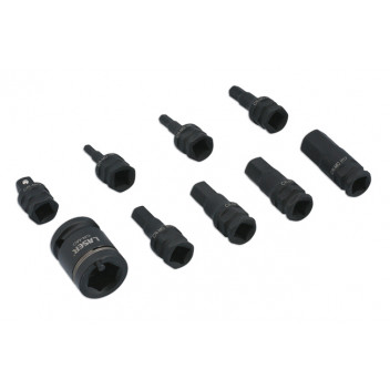 LASER Dual Drive Hex Impact Bit Socket Set 9pc