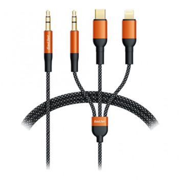 GadJet 3-in-1 Trio Audio Cable (Aux, 8-Pin, USB-C)