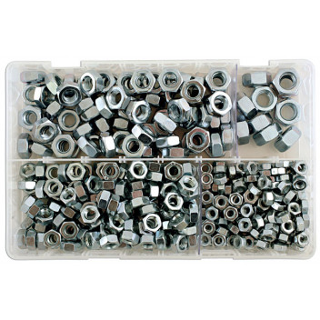 CONNECT Assorted MM Plain Steel Nuts Box Qty 370