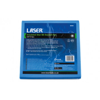 LASER Insulated Star Bit Socket Set 3/8D 9pc"