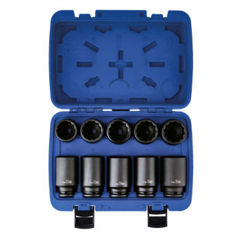 LASER Bi-Hex Impact Socket Set 1/2D 10pc"