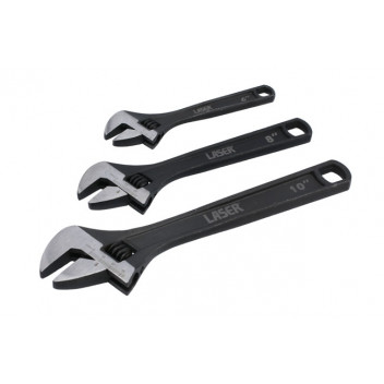 LASER Adjustable Wrench Set 3pc