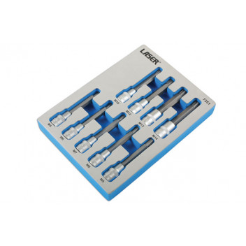 LASER Tamperproof Ribe Bit Set 9pc