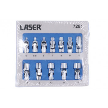 LASER Universal Joint Socket Set 1/4D 12pc"