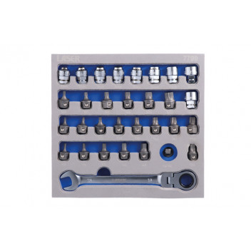 LASER Low Profile Bit & Alldrive Go Thru Socket Set 31pc