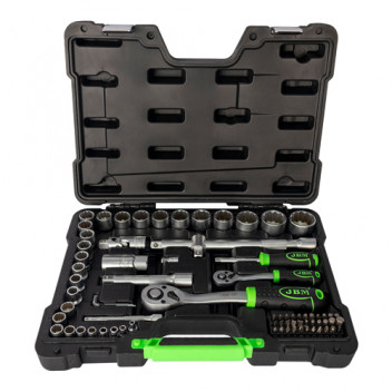 74 Pieces Tool Case With 12-Edged Sockets - Zinc Finish