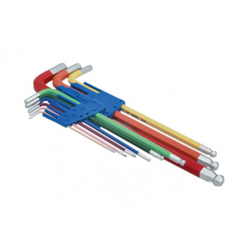 LASER Colour Coded Hex Key Set - Ball End 9pc