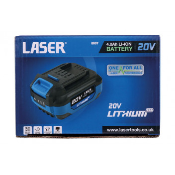 LASER 20V 4.0Ah Li-ion Battery 'One Battery Powers All'